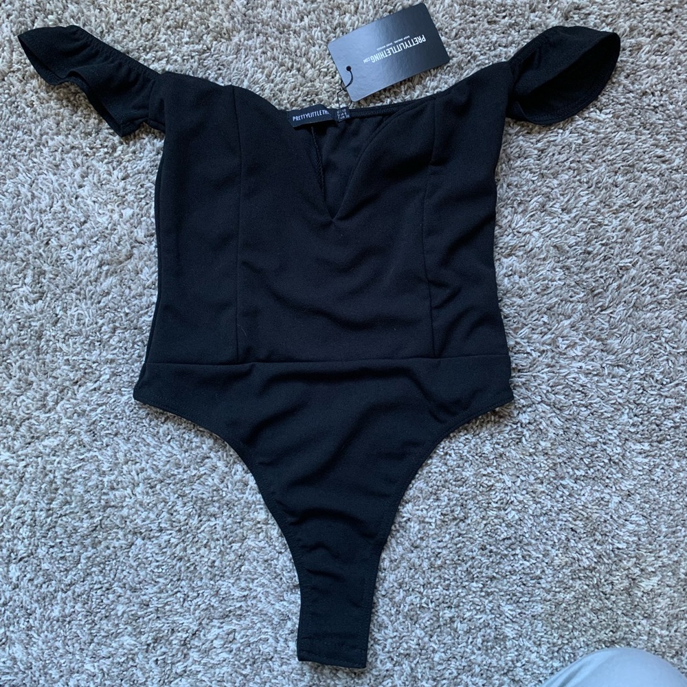 NWT black structure plunge bodysuit